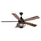 Vaxcel Huron Black and Burnished Teak Farmhouse Indoor Ceiling Fan with LED Cage Light Kit and Remote F0114 - alternate 1